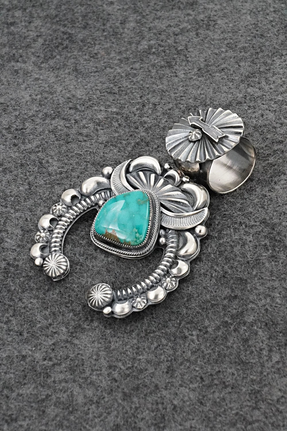 Turquoise & Sterling Silver Pendant - Delbert Gordon