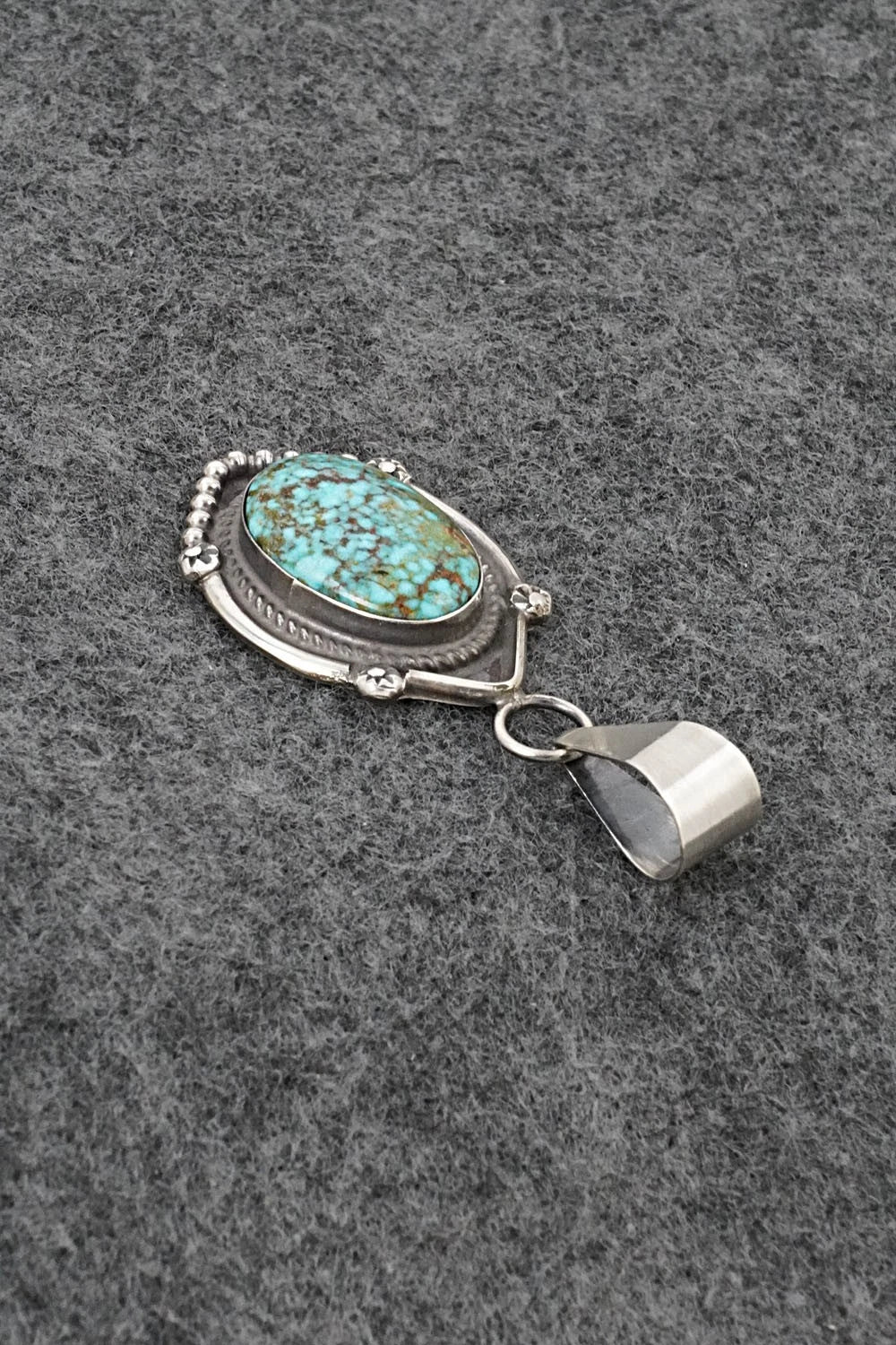 Turquoise & Sterling Silver Pendant - Leslie Nez