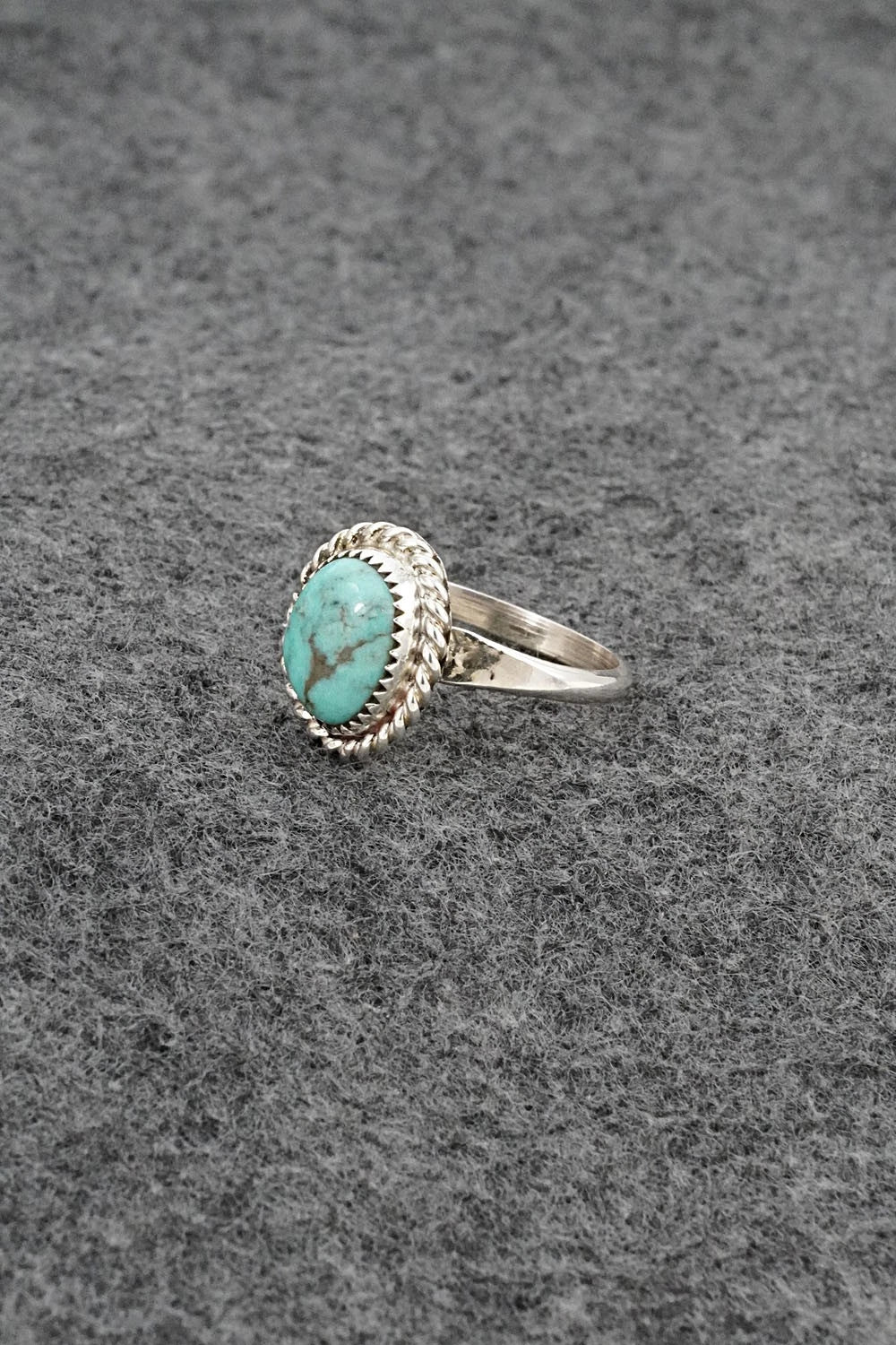 Turquoise & Sterling Silver Ring - Darius Arviso - Size 8