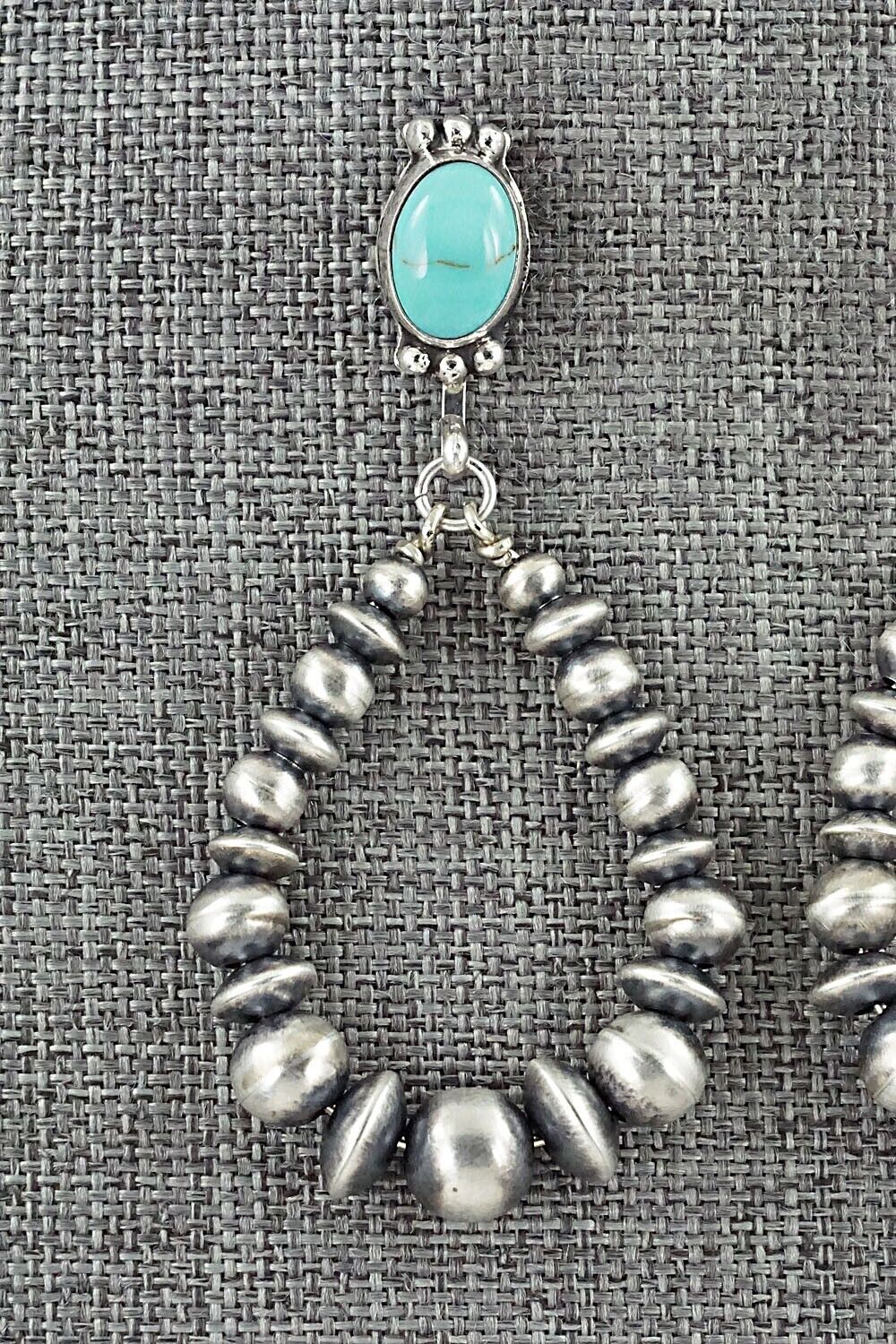Turquoise & Sterling Silver Navajo Pearl Earrings - Grace Kenneth
