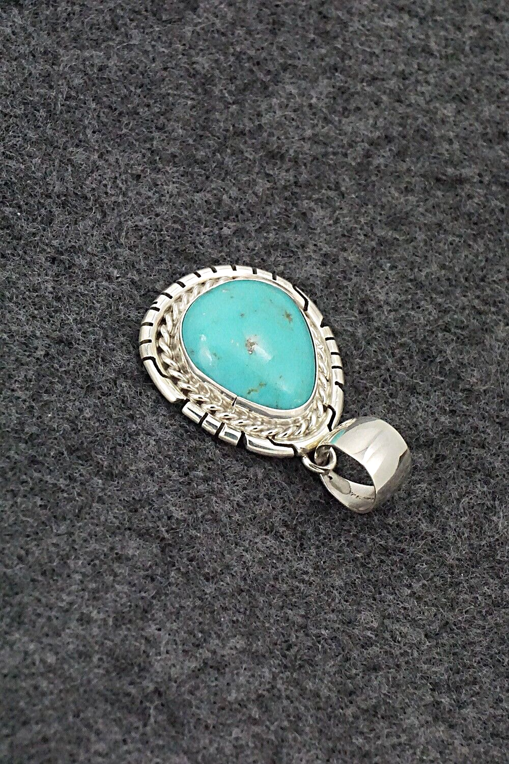 Turquoise & Sterling Silver Pendant - Johnny Frank