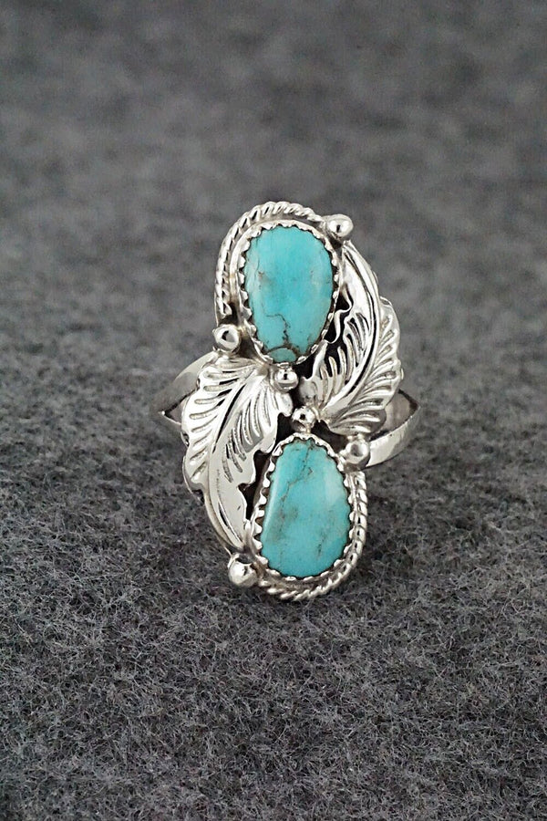 Turquoise & Sterling Silver Ring - Jerryson Henio - Size 7.5