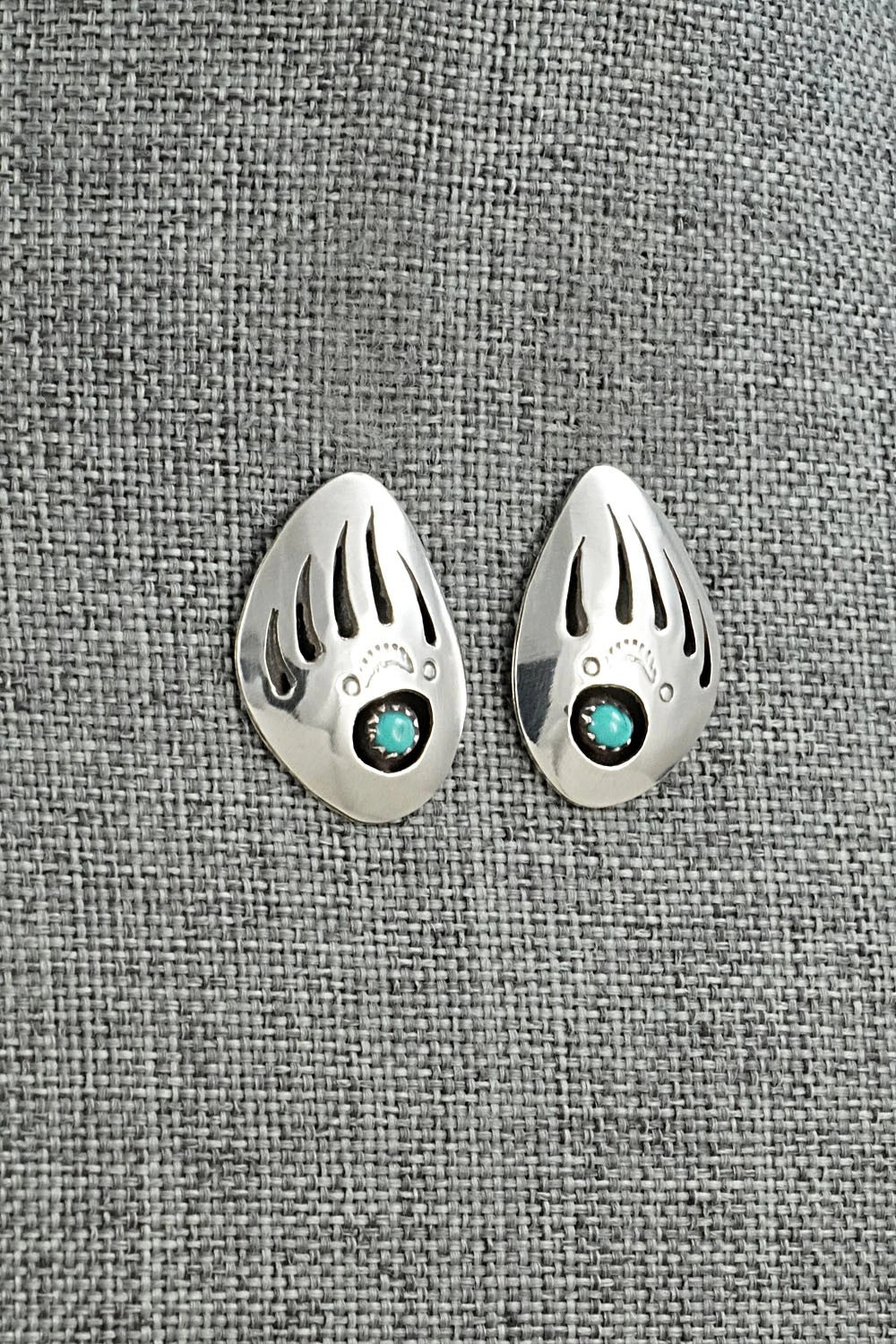 Turquoise & Sterling Silver Earrings - Ervin Begay