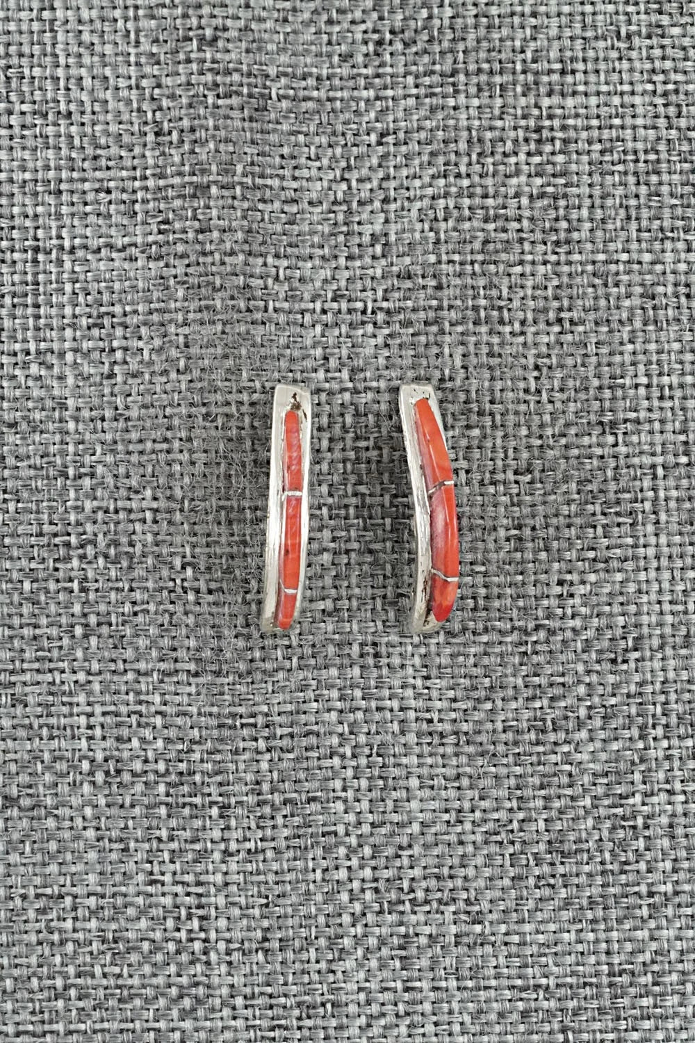 Coral & Sterling Silver Earrings - Kent Lonjose