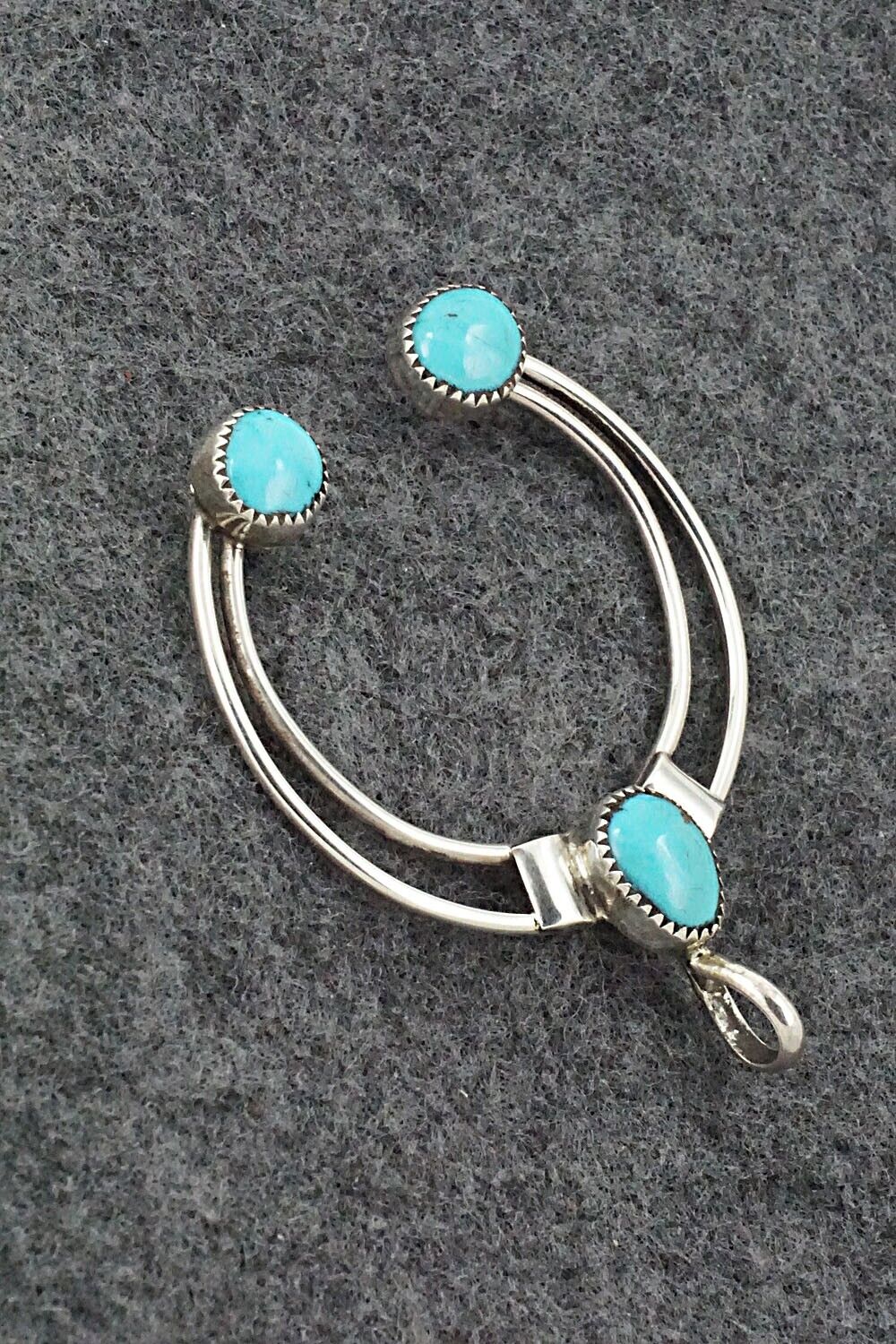 Turquoise & Sterling Silver Naja Pendant - Priscilla Reeder
