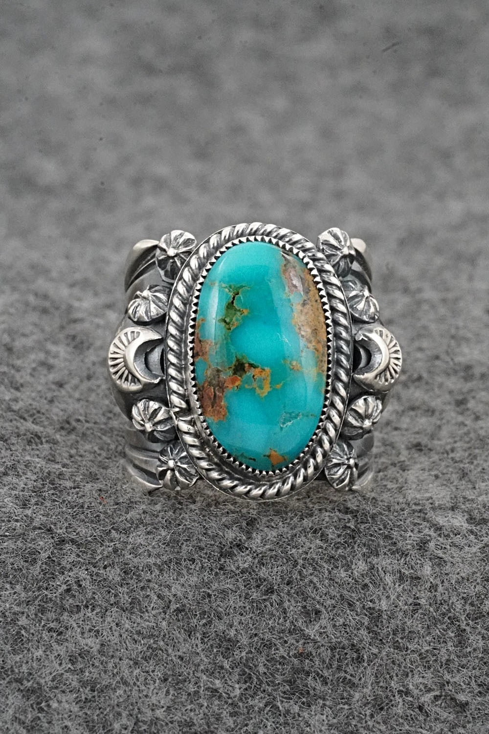 Turquoise & Sterling Silver Ring - Delbert Gordon - Size 8
