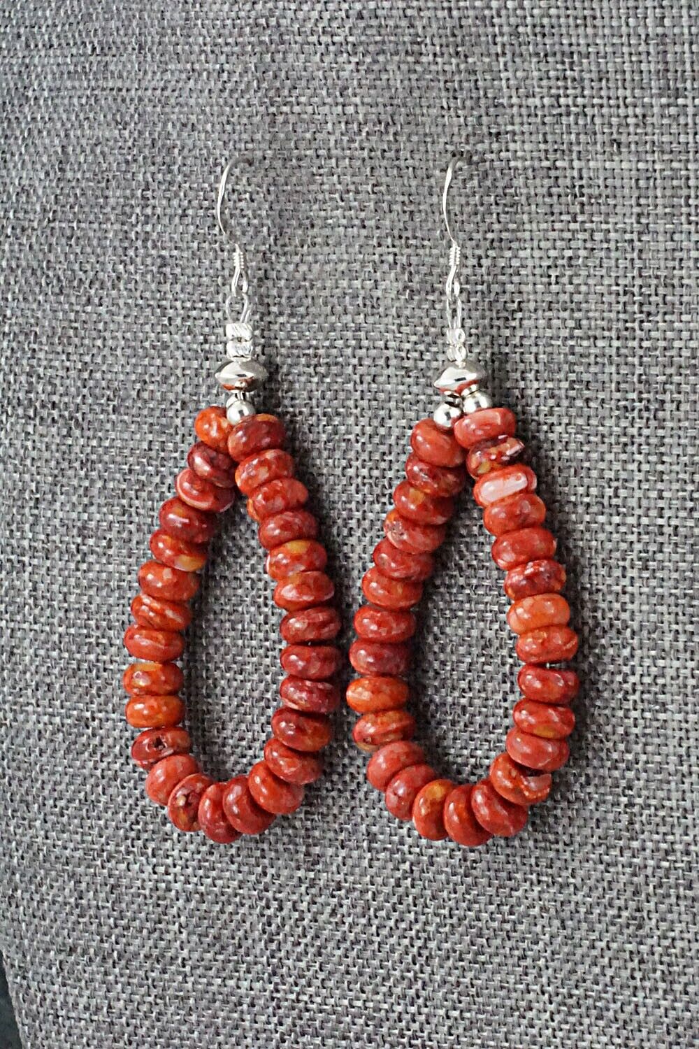 Spiny Oyster & Sterling Silver Earrings - Louise Joe
