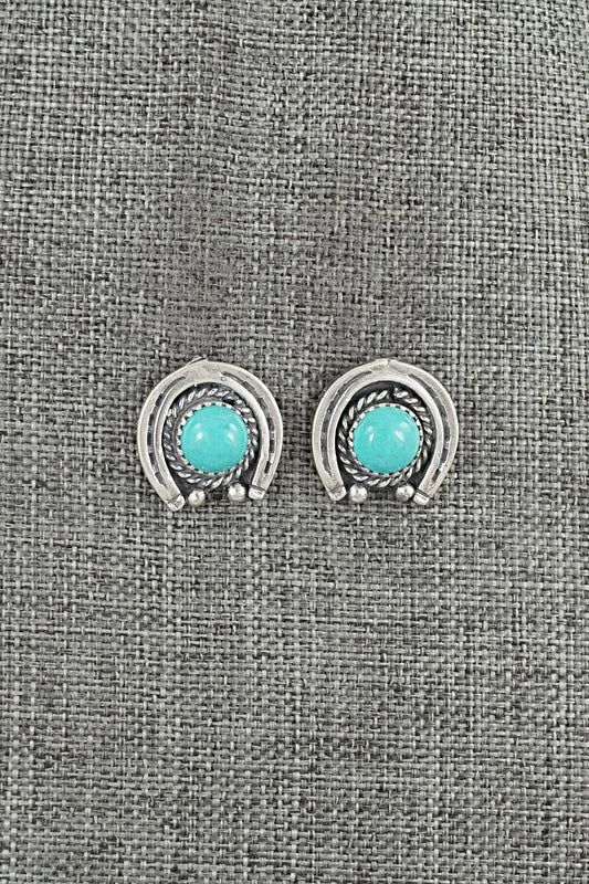 Turquoise & Sterling Silver Earrings - Annette Chiquito