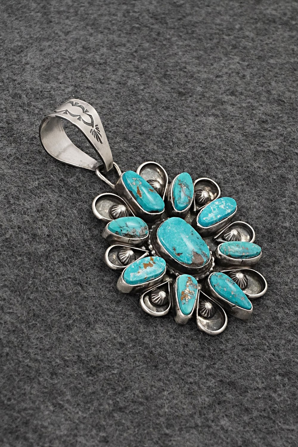 Turquoise & Sterling Silver Pendant - Travis Jim