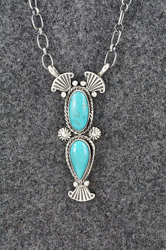 Turquoise & Sterling Silver Necklace - Verley Betone
