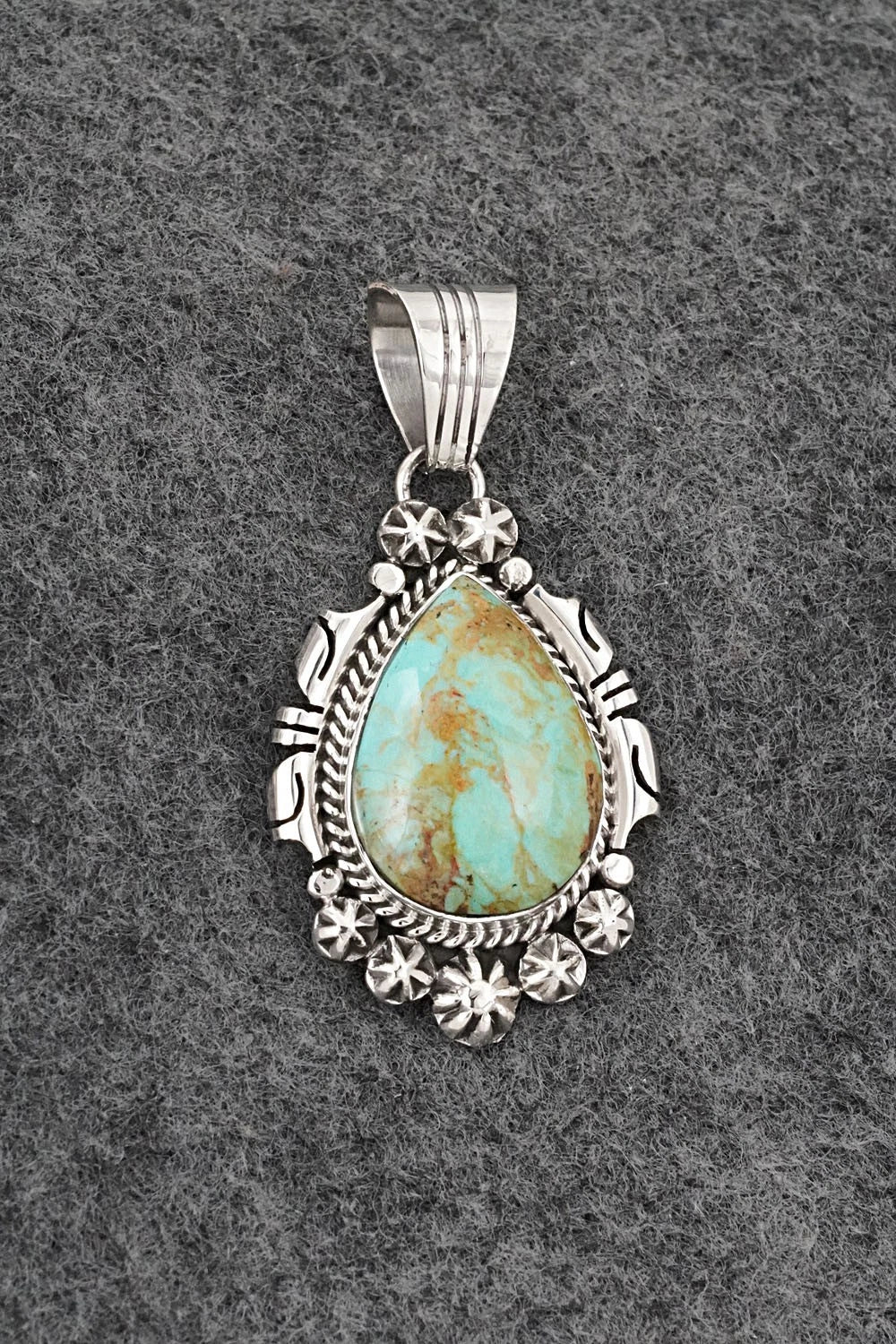 Turquoise & Sterling Silver Pendant - Marita Benally