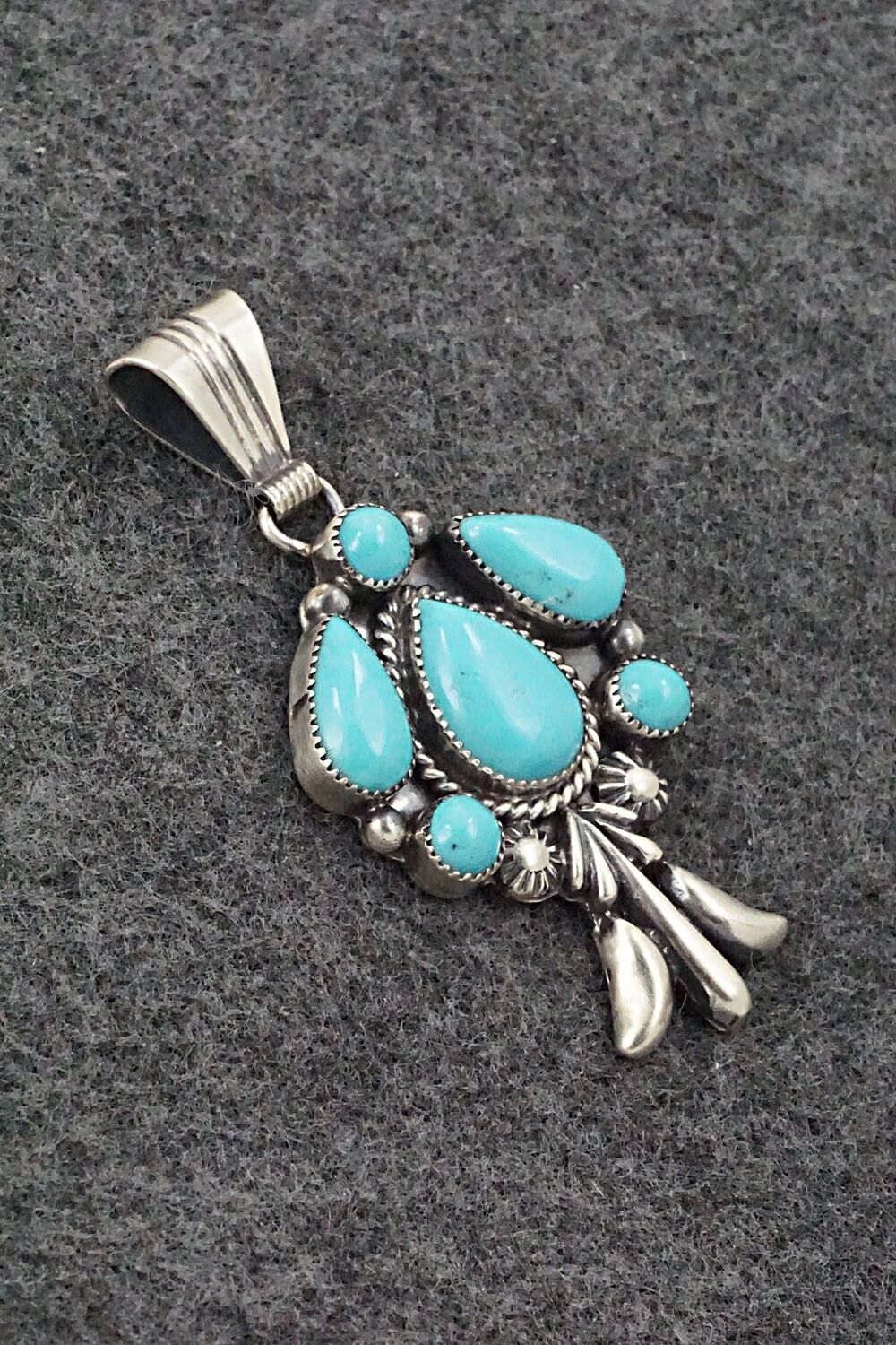 Turquoise and Sterling Silver Pendant - Bobby Platero