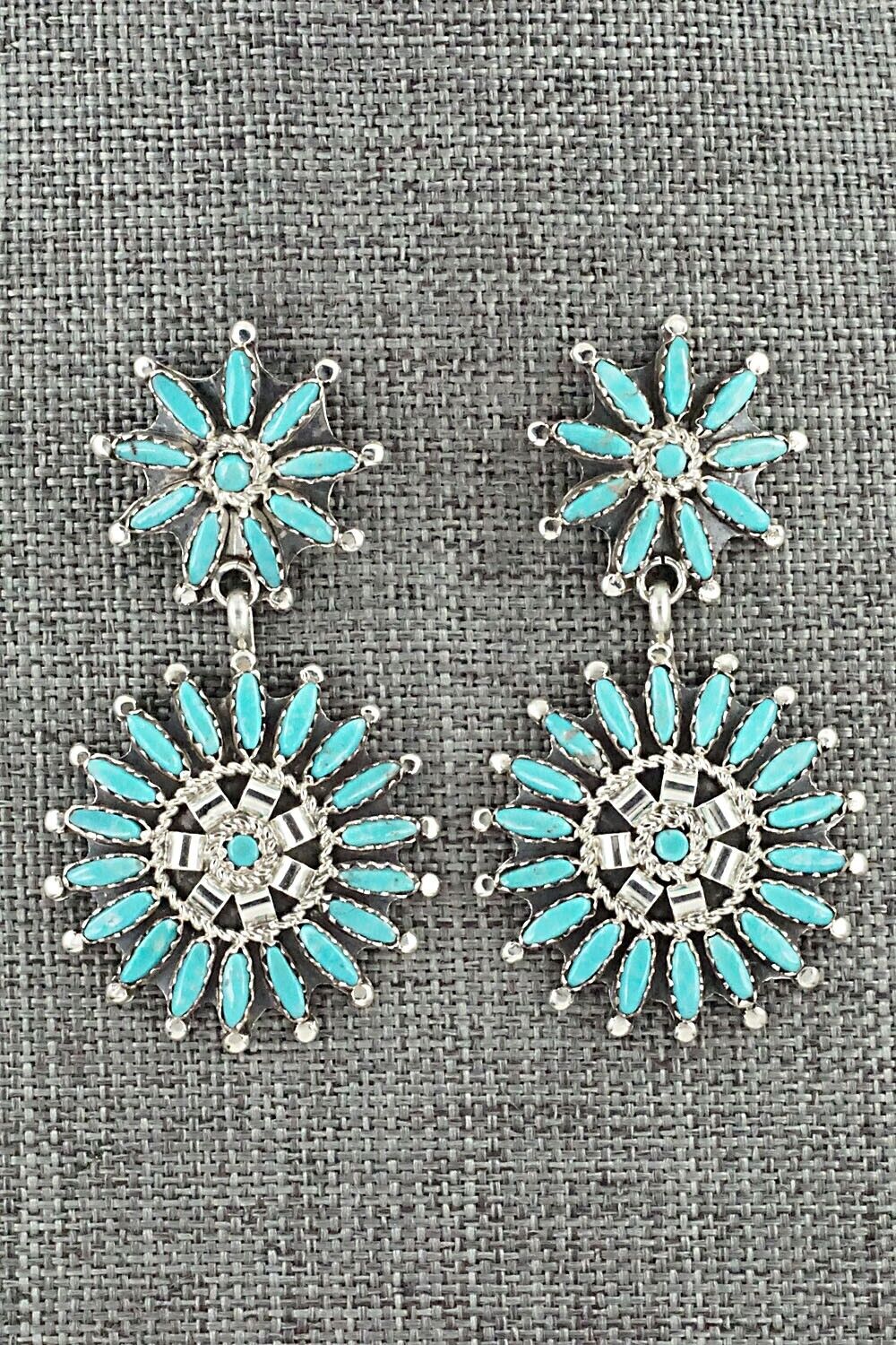 Turquoise & Sterling Silver Earrings - Nathaniel Nez