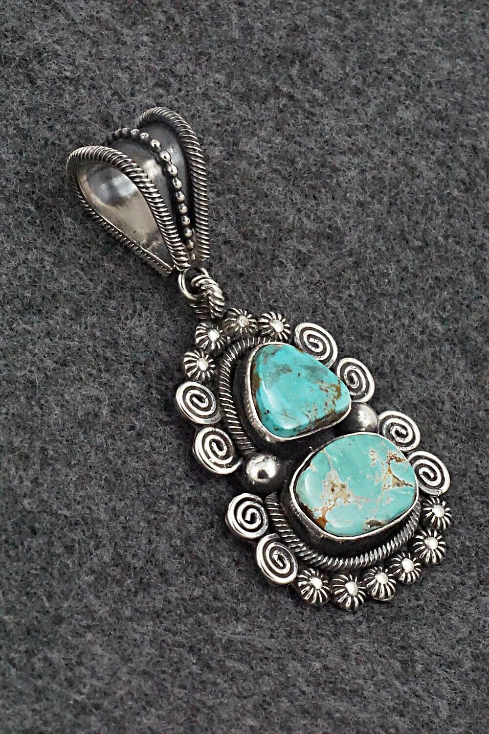 Turquoise & Sterling Silver Pendant - Jess Martinez