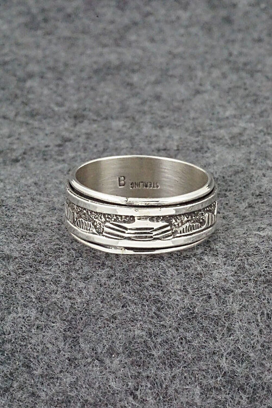 Sterling Silver Spinner Ring - Elaine Becenti - Size 8.75