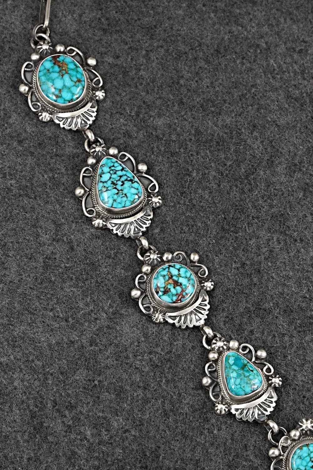 Turquoise & Sterling Silver Necklace and Earrings Set - Kathleen Livingston