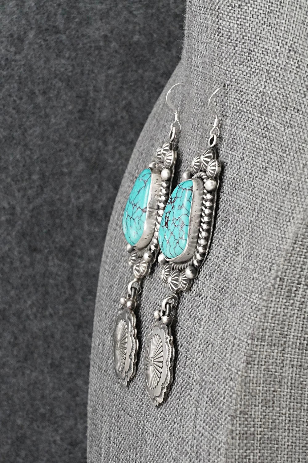 Turquoise & Sterling Silver Earrings - Michael Calladitto
