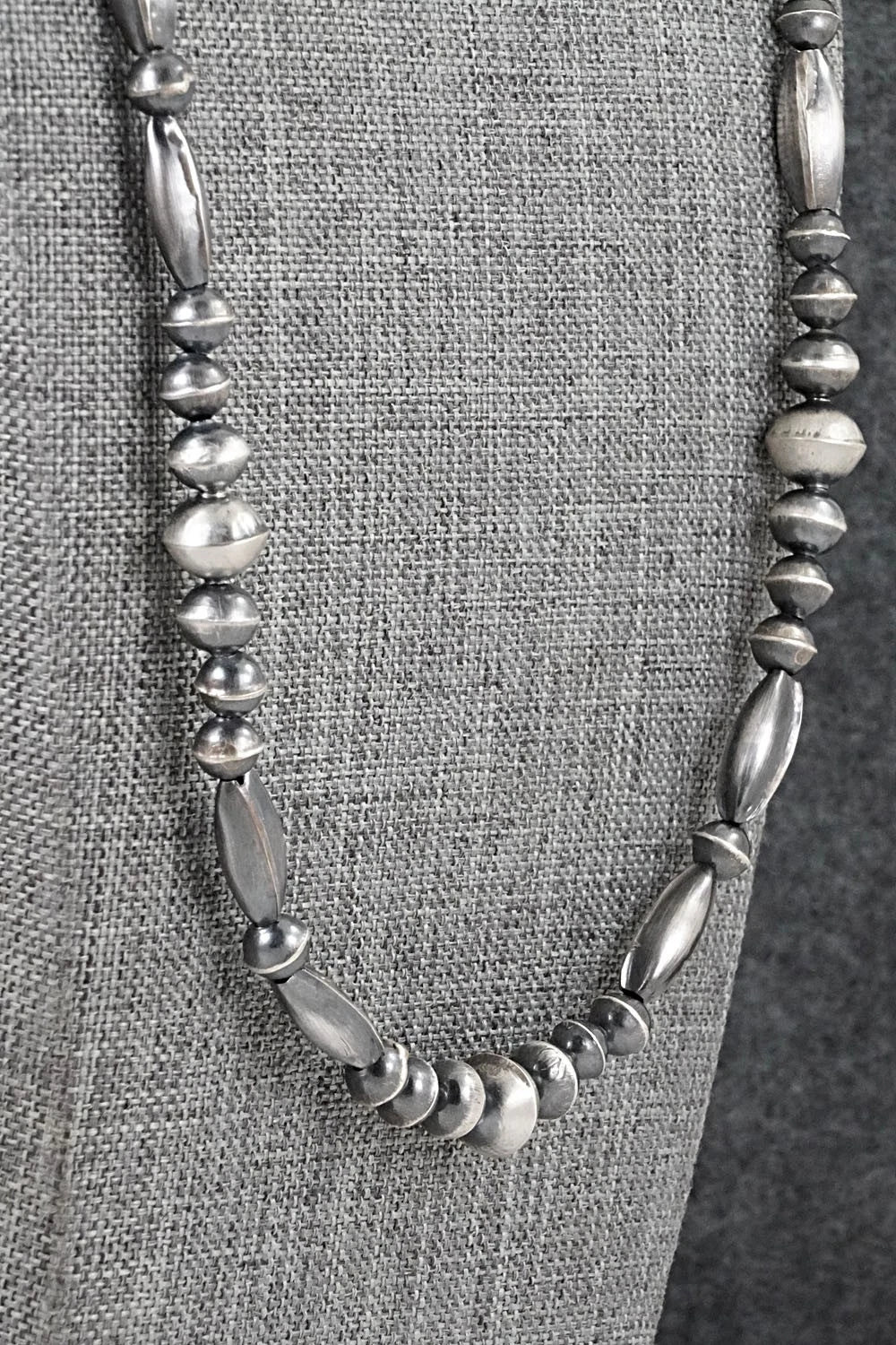 Sterling Silver Navajo Pearl Necklace 24" - Vintage