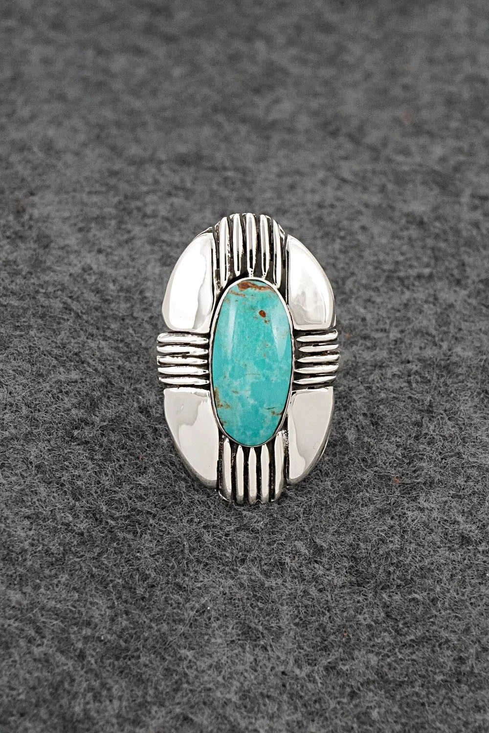 Turquoise & Sterling Silver Ring - Mike Smith - Size 10