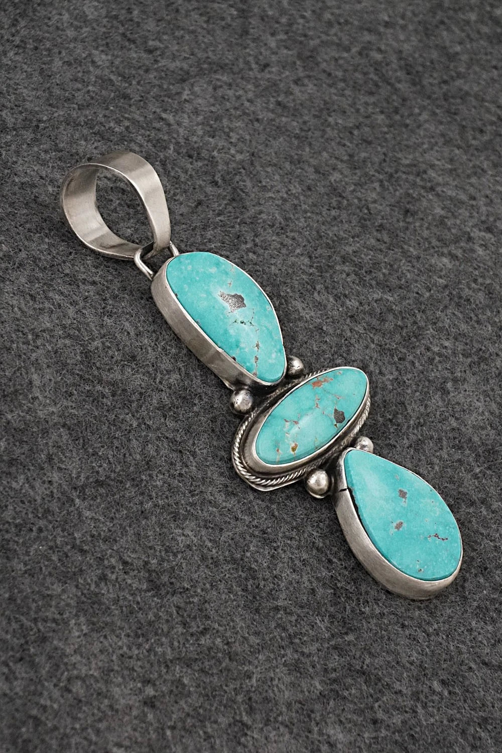 Turquoise & Sterling Silver Pendant and Earrings Set - Bobby Johnson