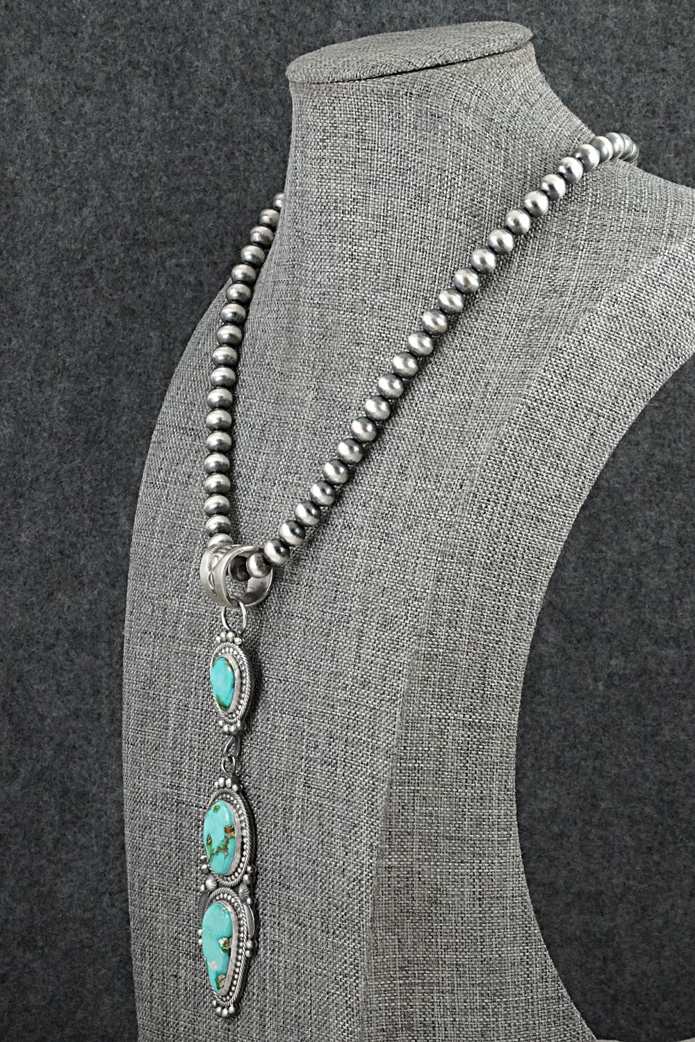 Turquoise & Sterling Silver Necklace - Tom Lewis