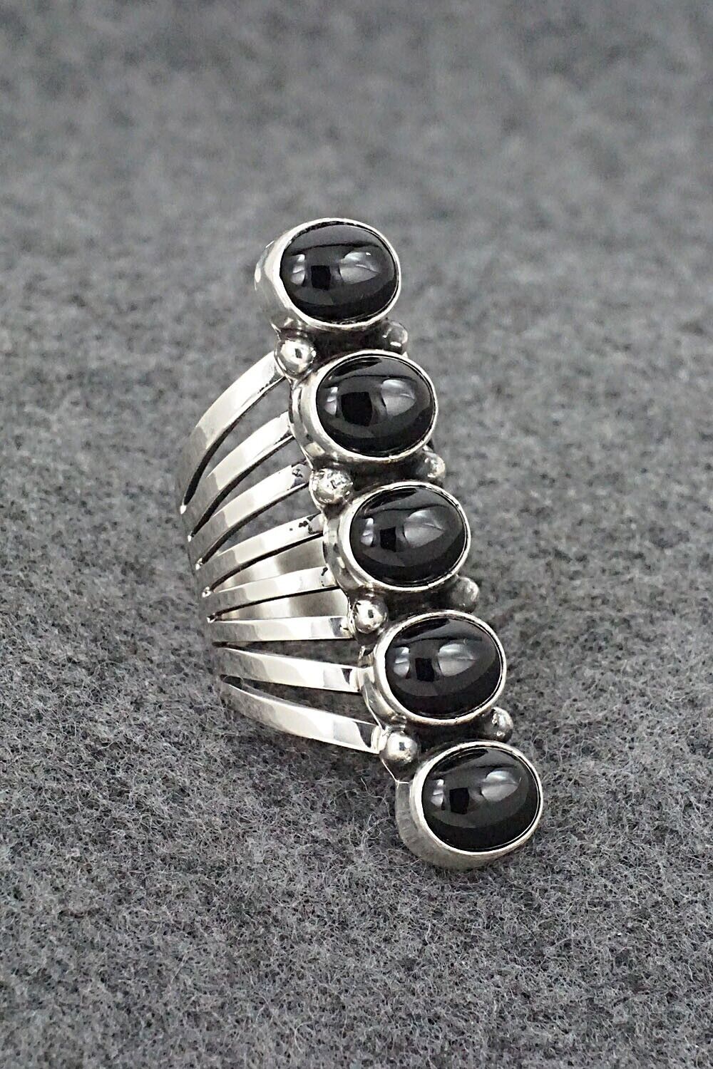 Onyx & Sterling Silver Ring - Thomas Yazzie - Size 7