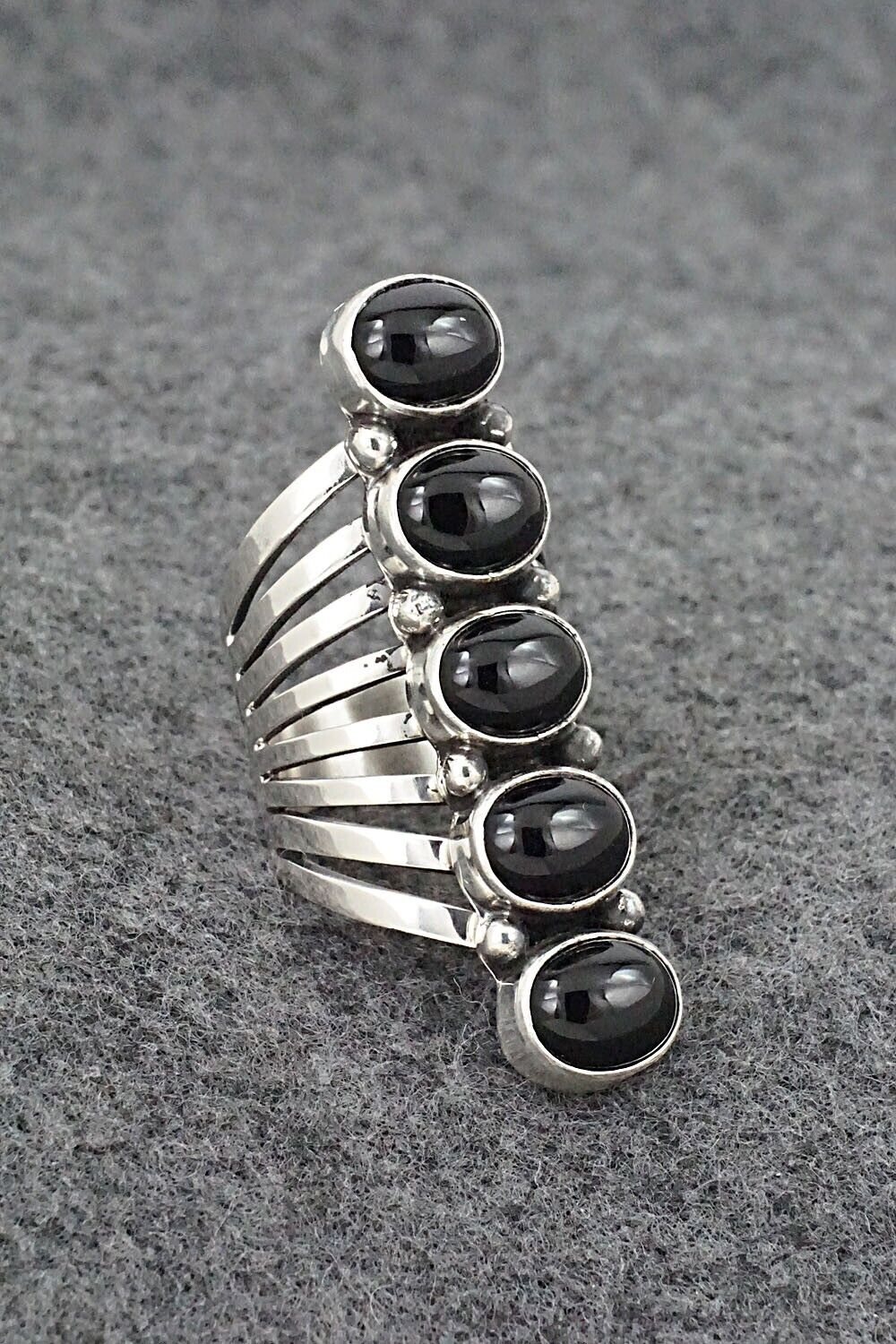 Onyx & Sterling Silver Ring - Thomas Yazzie - Size 10