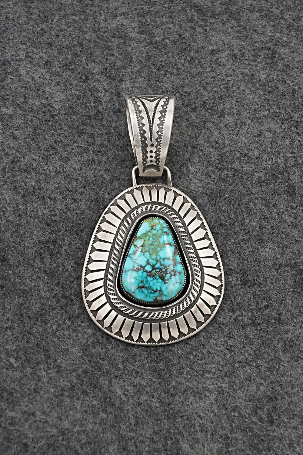 Turquoise & Sterling Silver Pendant - Calvin Martinez