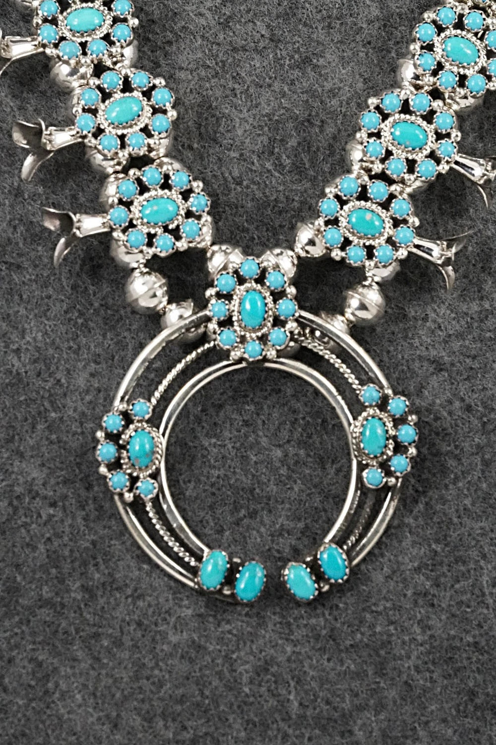 Turquoise & Sterling Silver Squash Blossom Set - Nathaniel Kurley