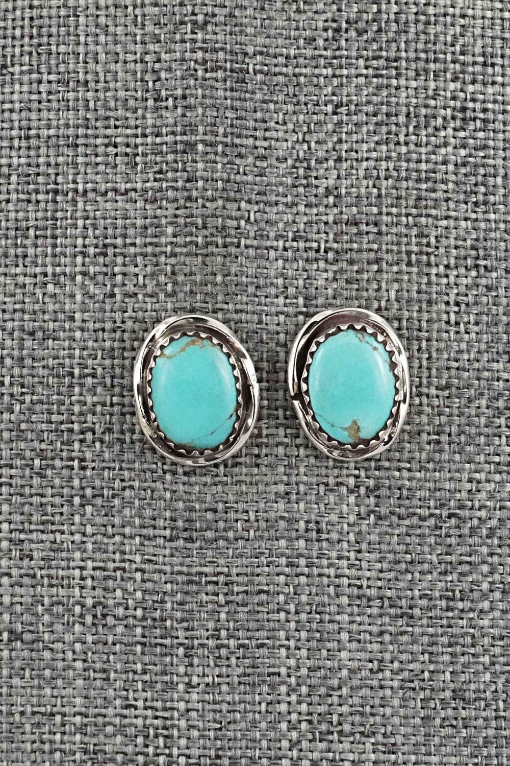 Turquoise & Sterling Silver Earrings - Ernest Hawthorne
