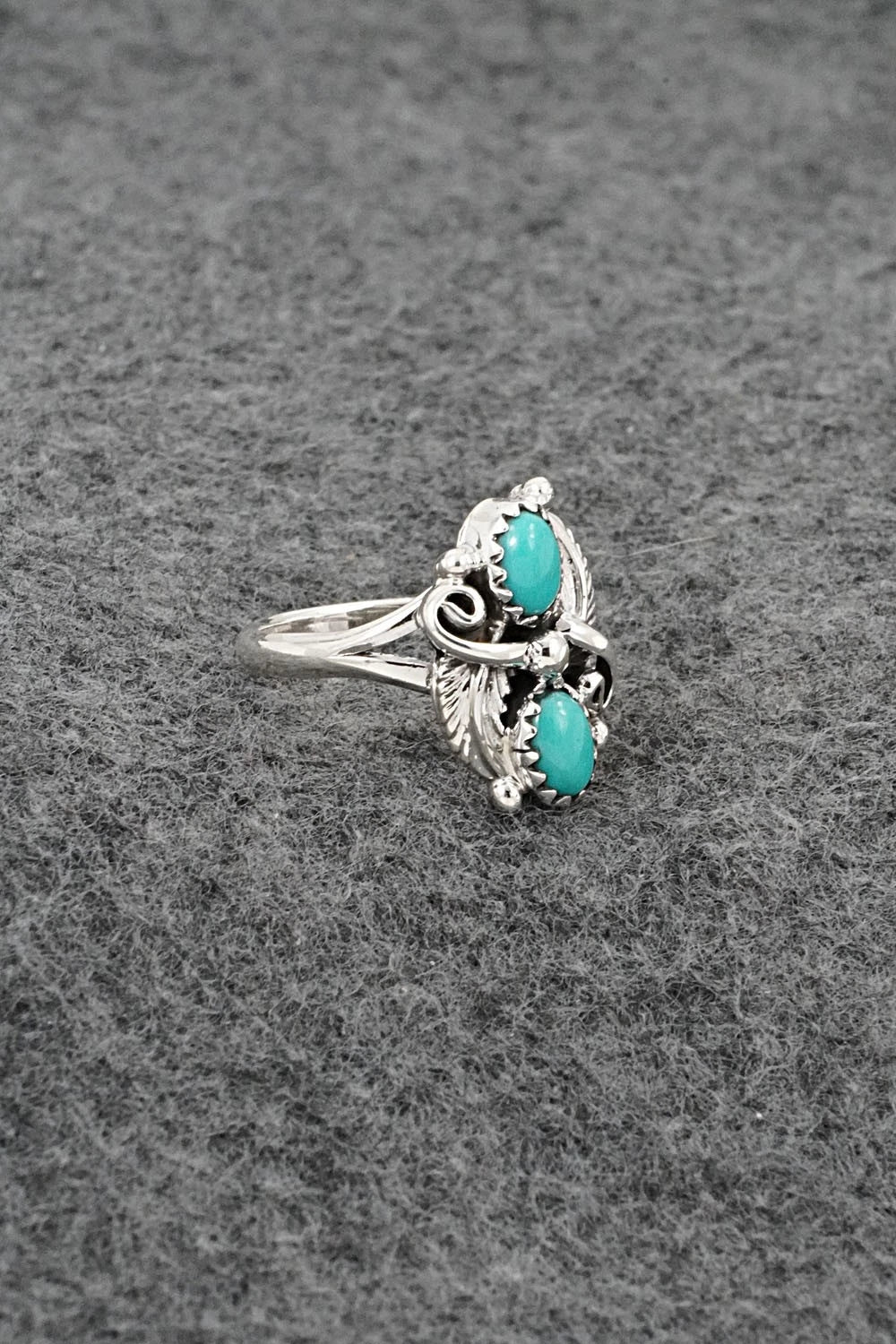 Turquoise and Sterling Silver Ring - Judy Largo - Size 5.75
