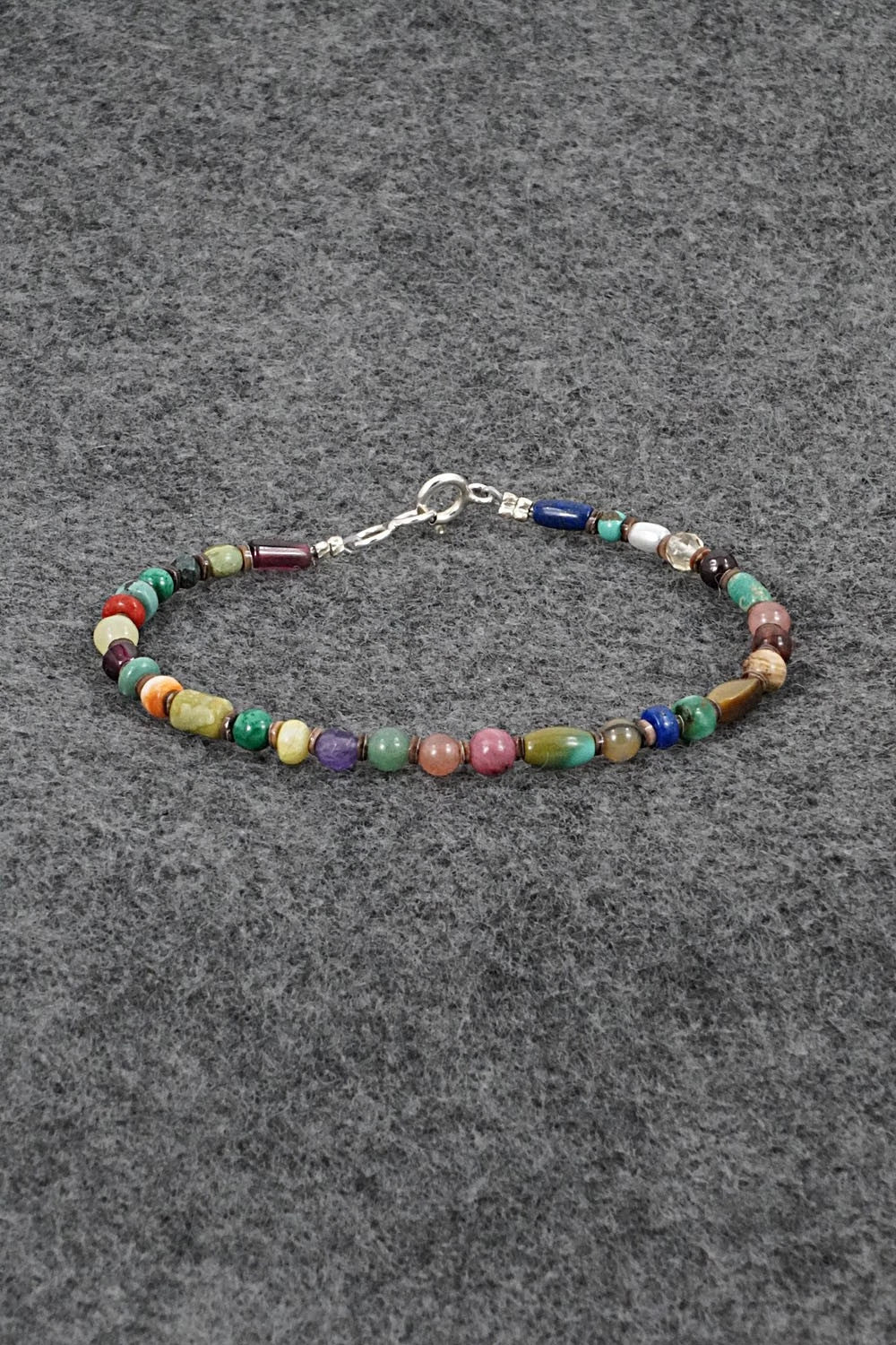 Multi-Stone & Sterling Silver Bracelet - Helen Tsosie