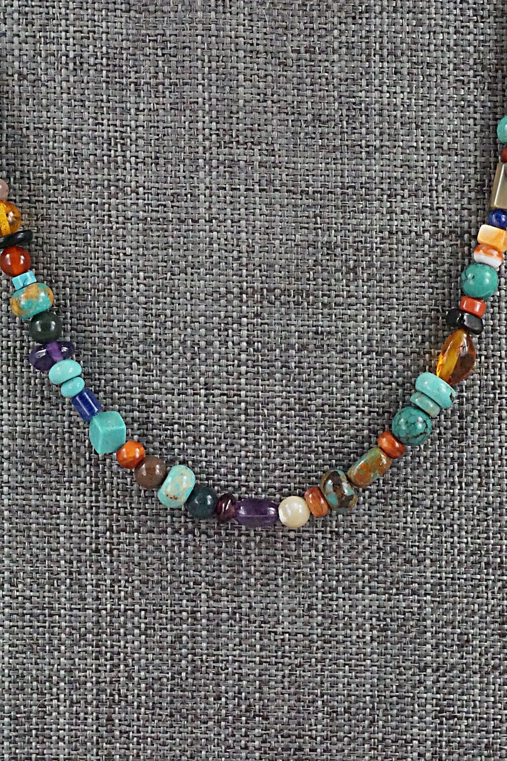 Multi-Stone and Sterling Silver Necklace - Helen Tsosie