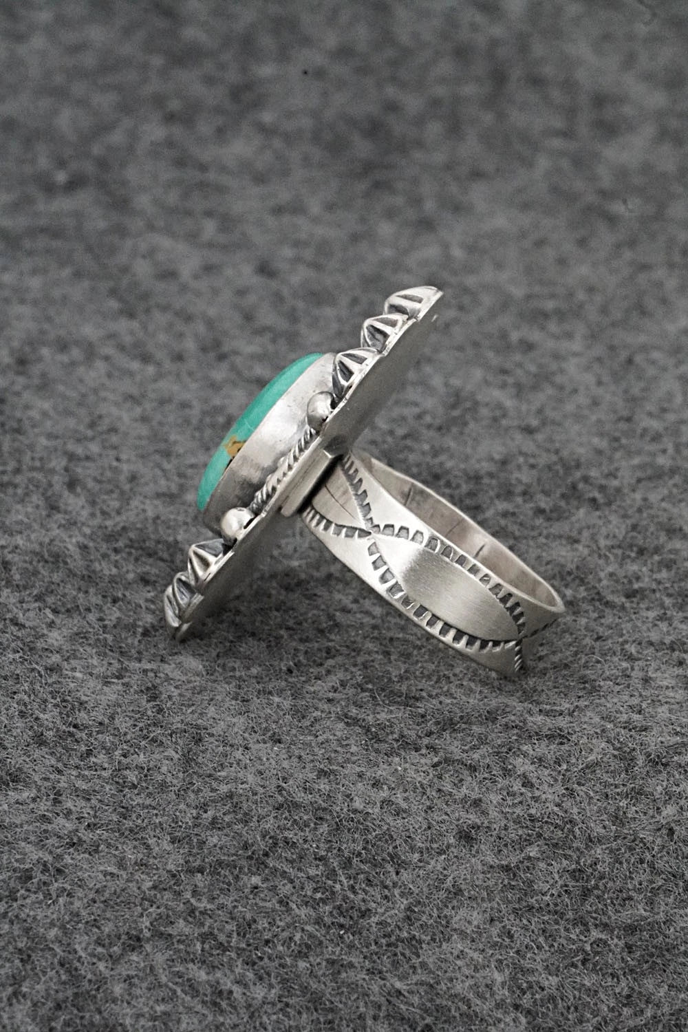 Turquoise & Sterling Silver Ring - Cordell Platero - Size Adjustable