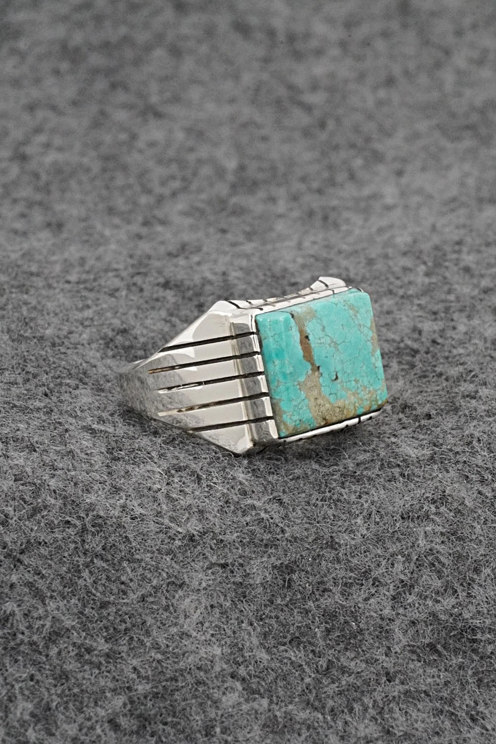 Turquoise & Sterling Silver Ring - Trevor Jack - Size 9.5