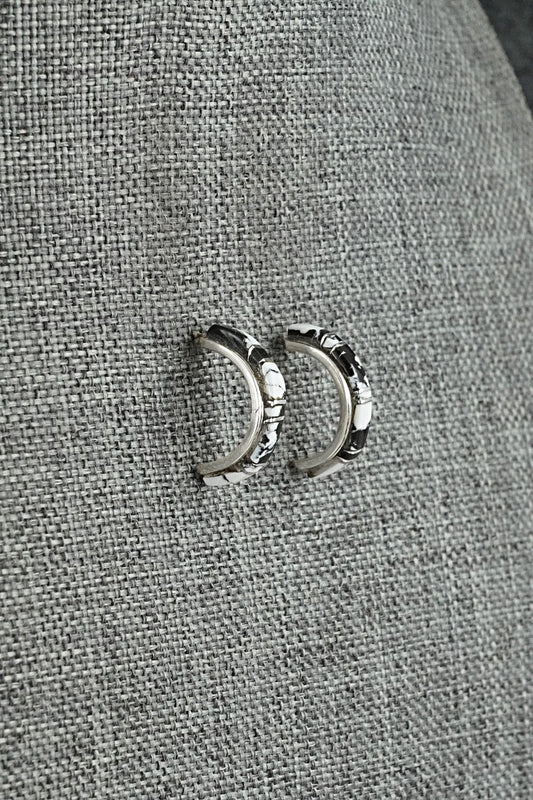 White Buffalo & Sterling Silver Earrings - Terrance Panteah