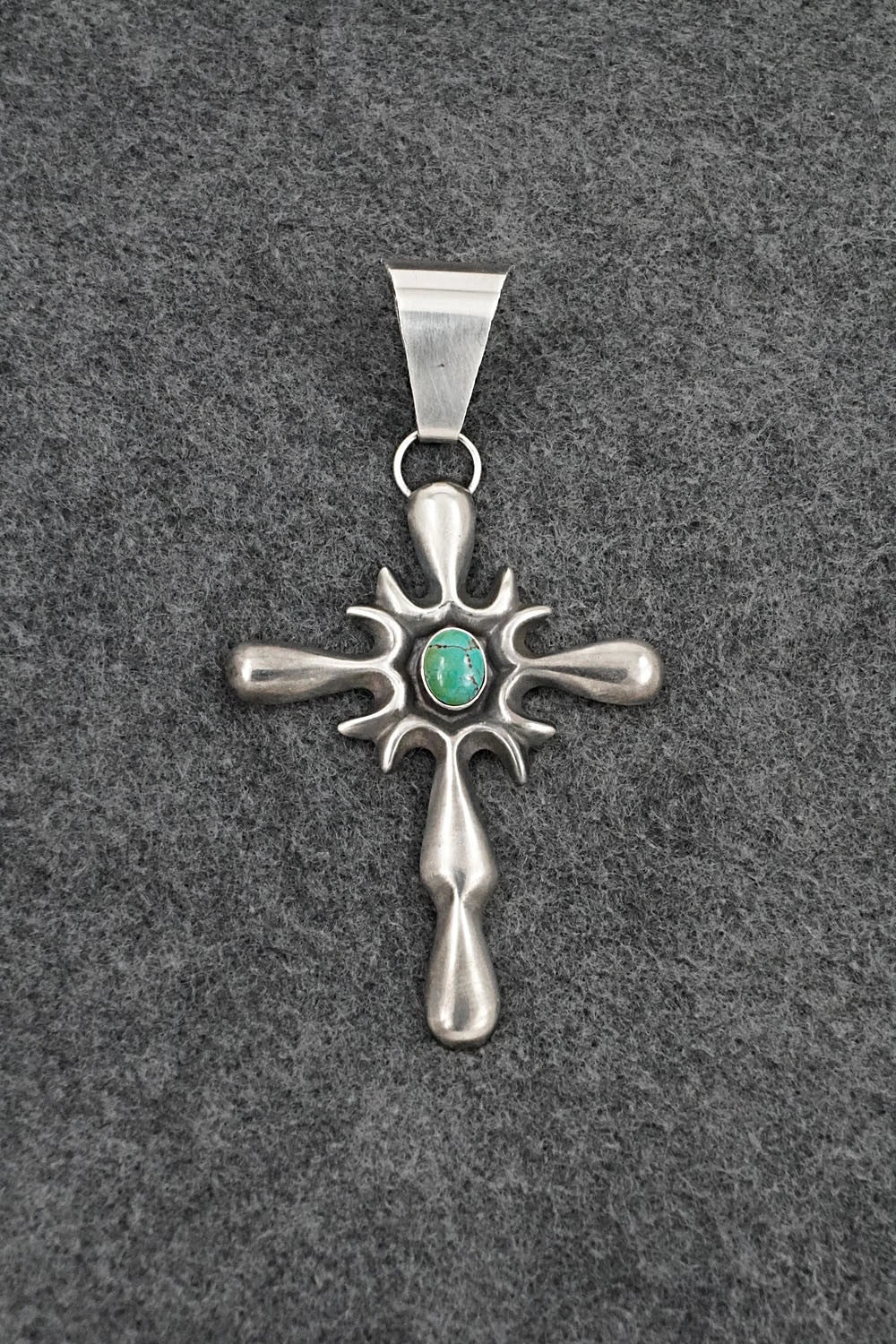 Turquoise & Sterling Silver Pendant - Eugene Gruber