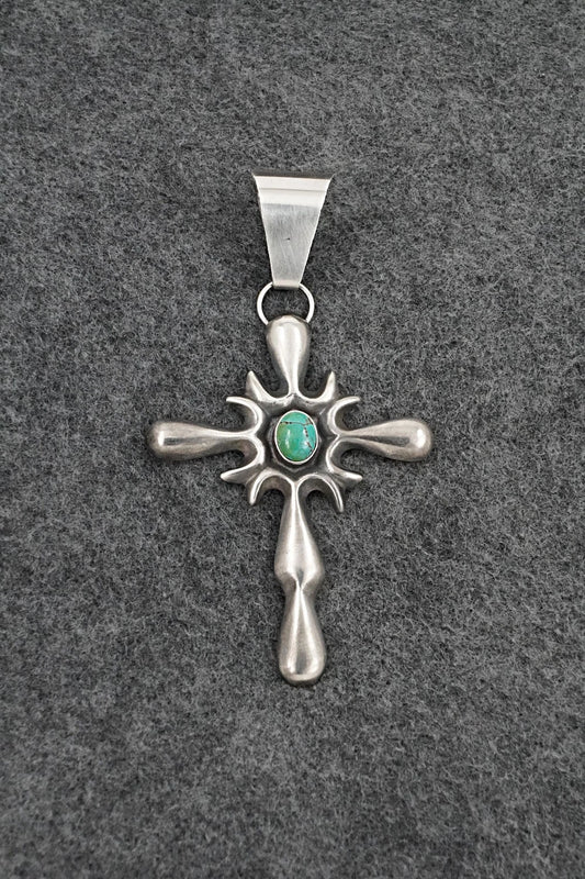 Turquoise & Sterling Silver Pendant - Eugene Gruber