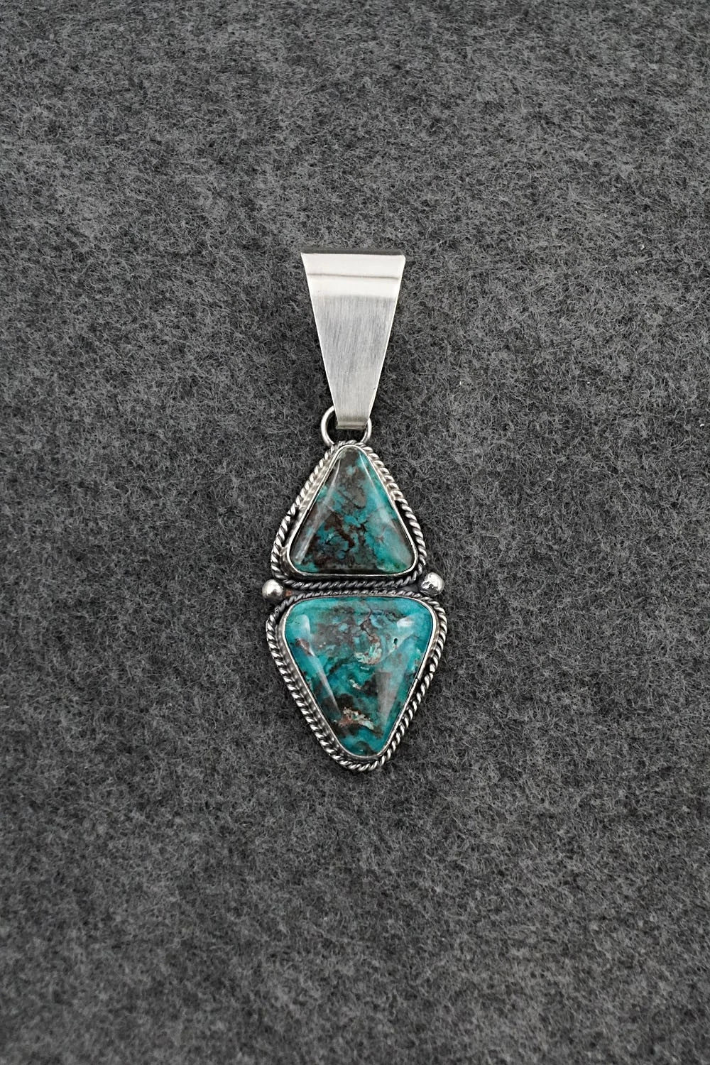 Turquoise & Sterling Silver Pendant - Eugene Gruber