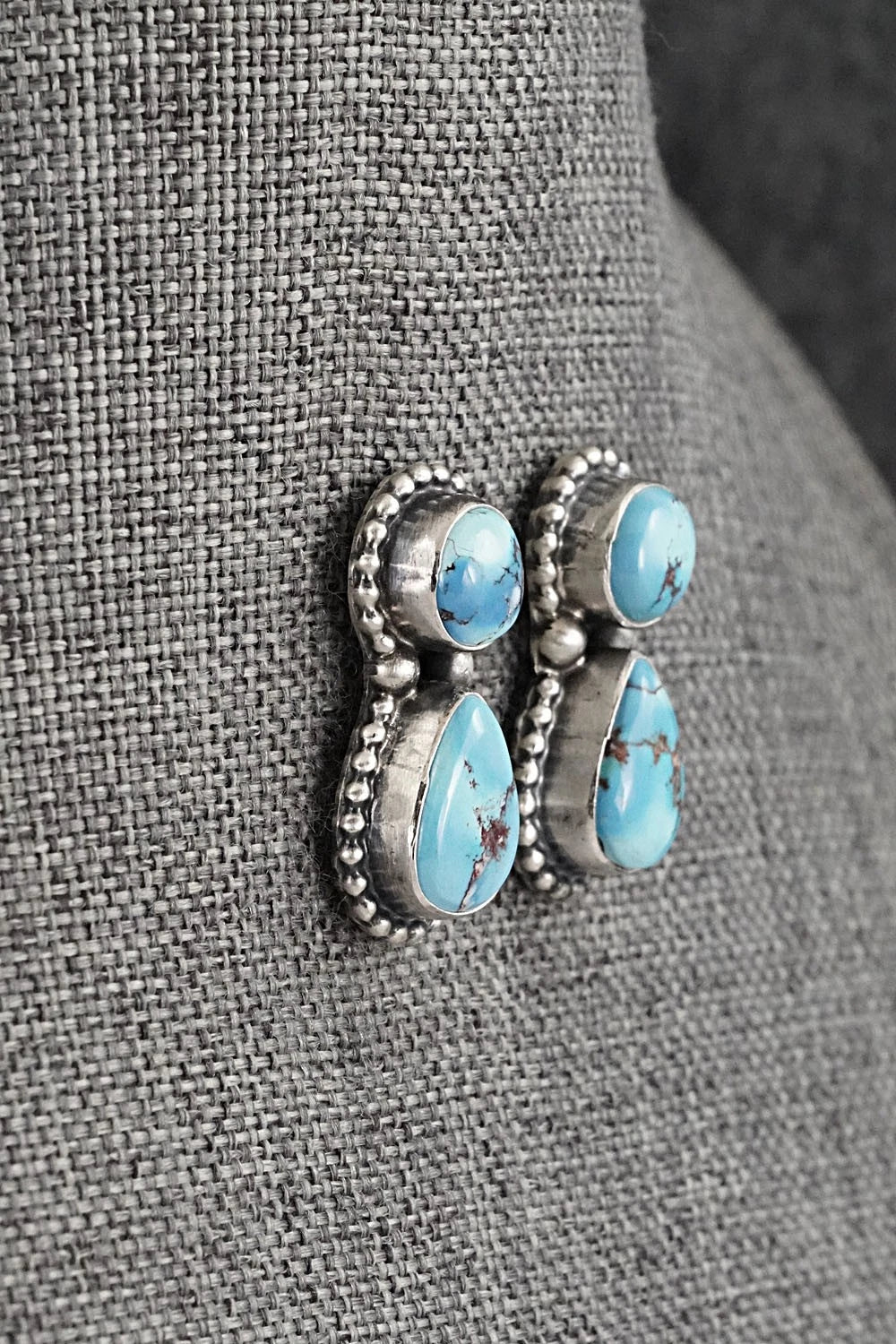 Turquoise & Sterling Silver Necklace and Earrings Set - Darrin Livingston