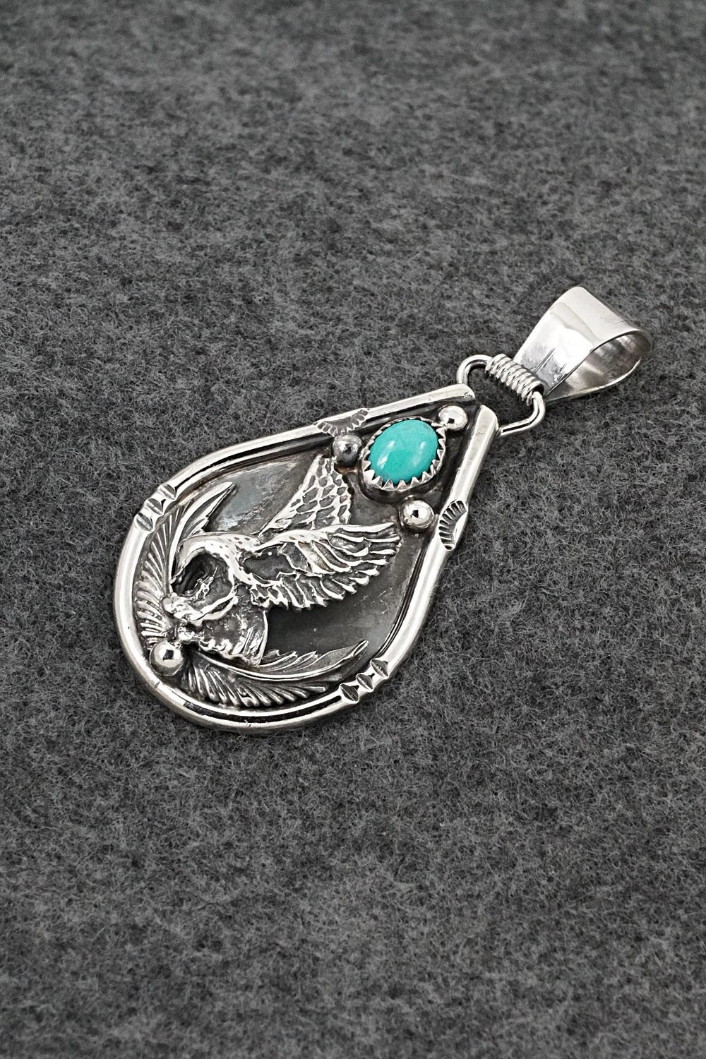 Turquoise & Sterling Silver Pendant - Darrell Morgan