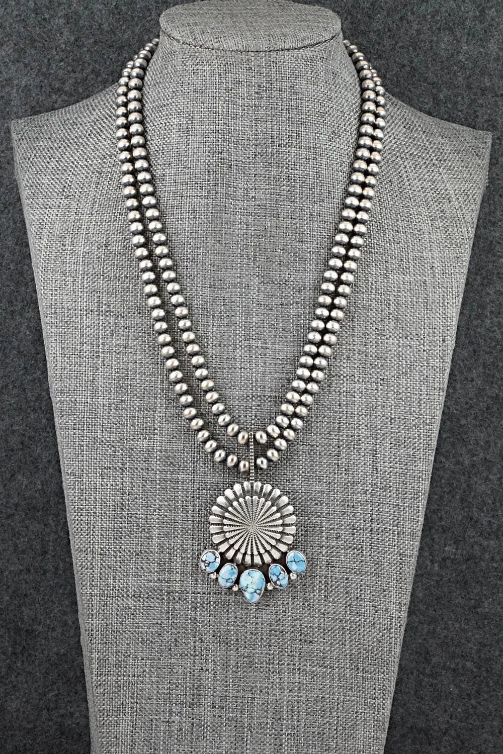 Turquoise & Sterling Silver Necklace - Tom Lewis