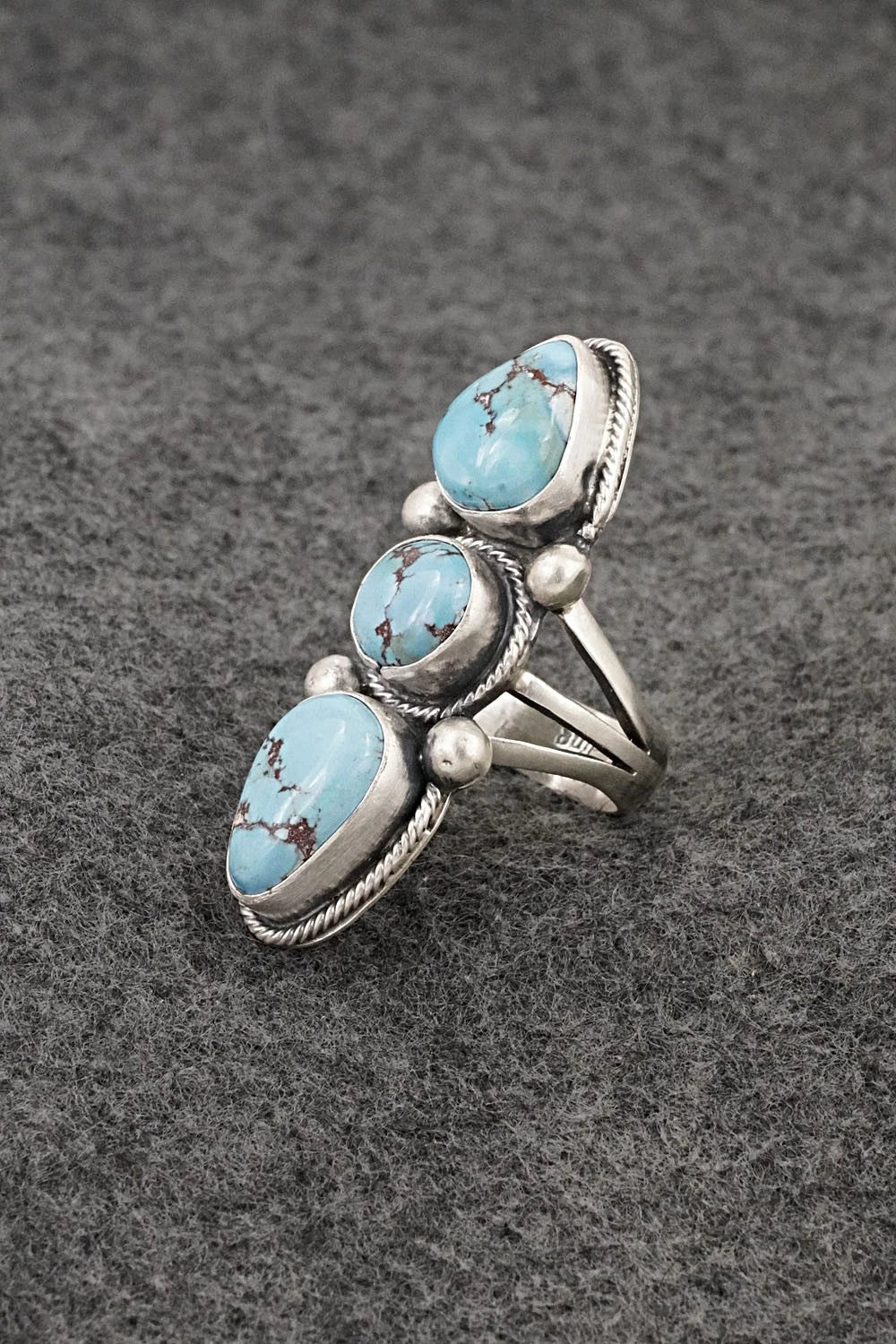 Turquoise & Sterling Silver Ring - Bobby Johnson - Size 6.5