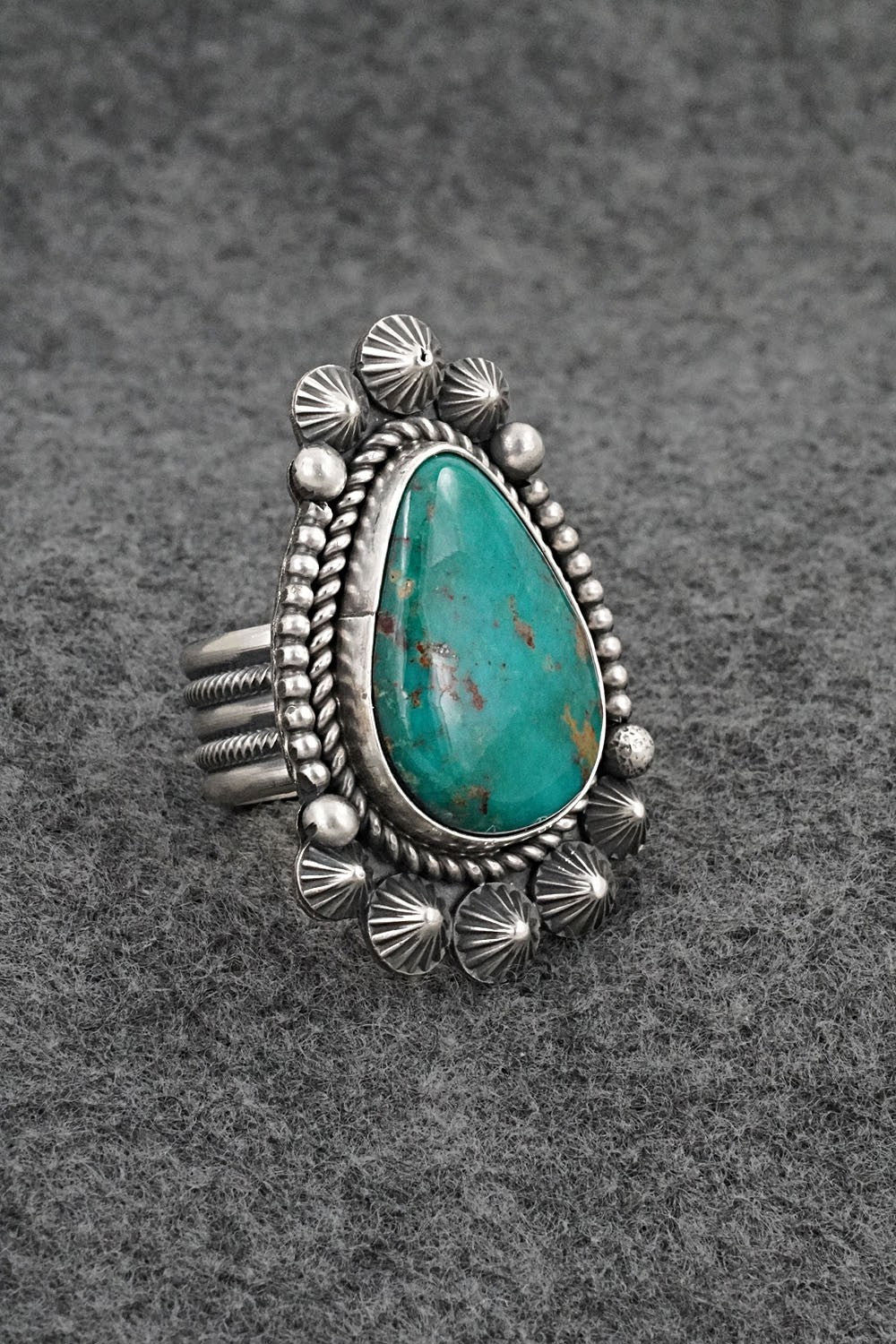 Turquoise & Sterling Silver Ring - Michael Calladitto - Size 8.5