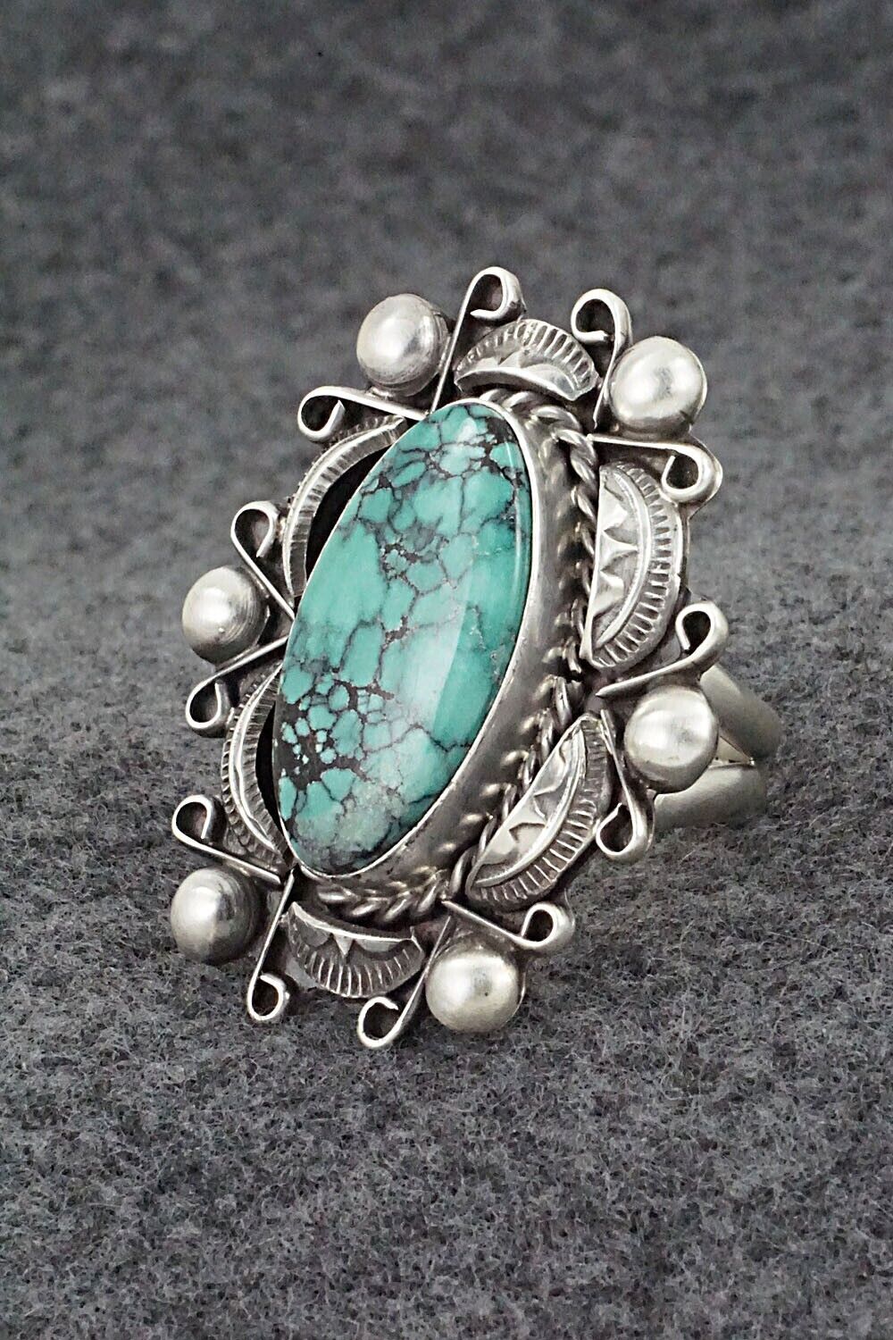 Turquoise & Sterling Silver Ring - Wilson Dawes - Size 11.5