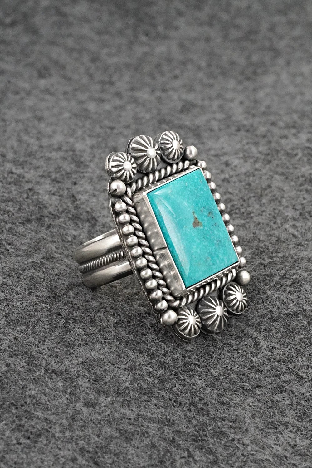 Turquoise & Sterling Silver Ring - Michael Calladitto - Size 8.5