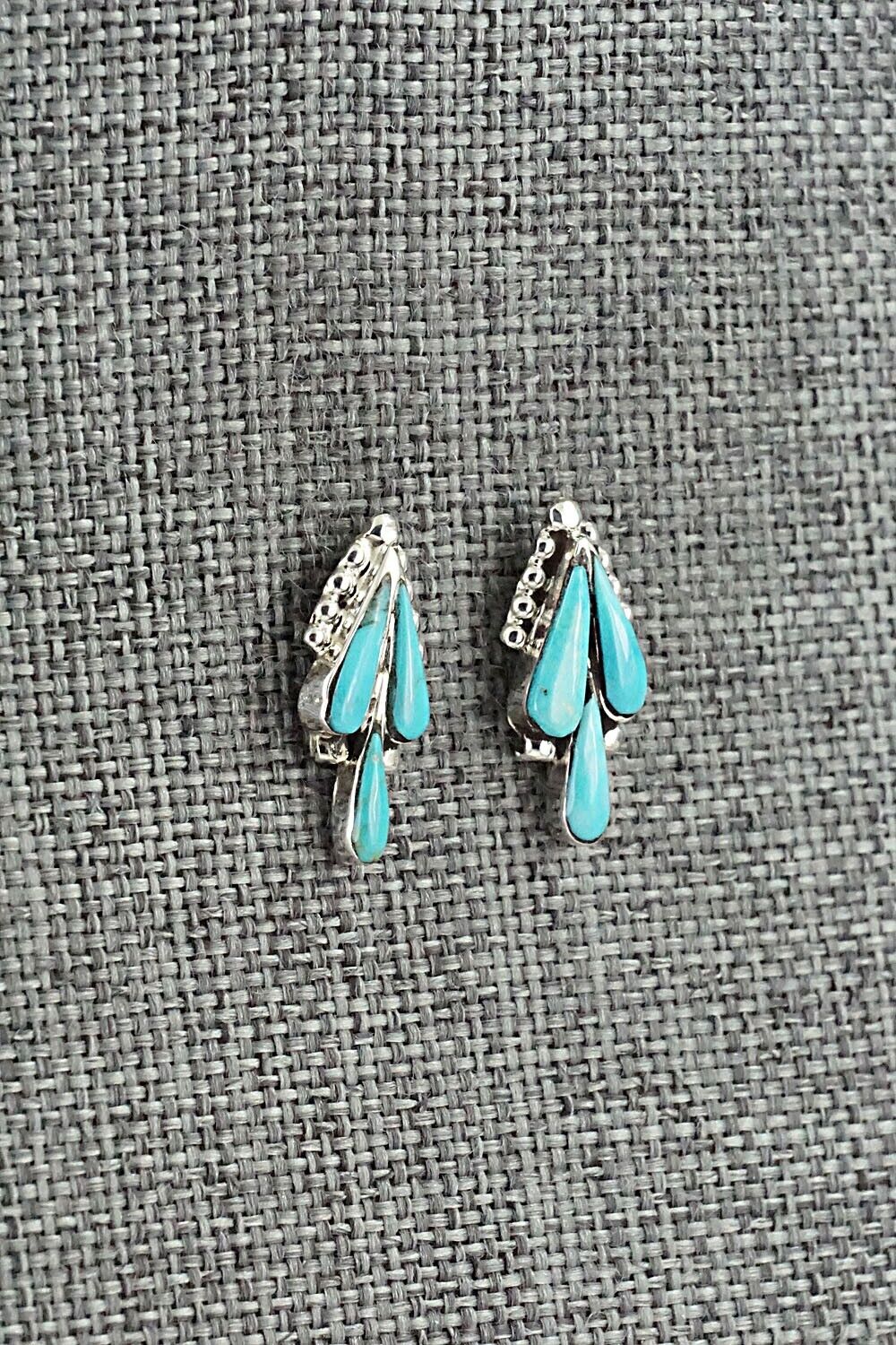 Turquoise & Sterling Silver Earrings - Vincent Hooee