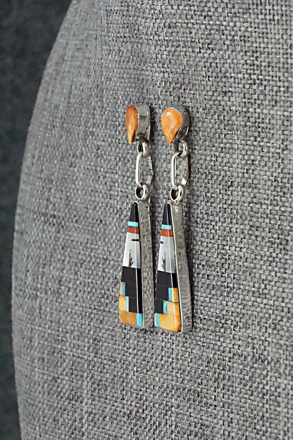 Multi-Stone Inlay & Sterling Silver Earrings - Jason Bobelu