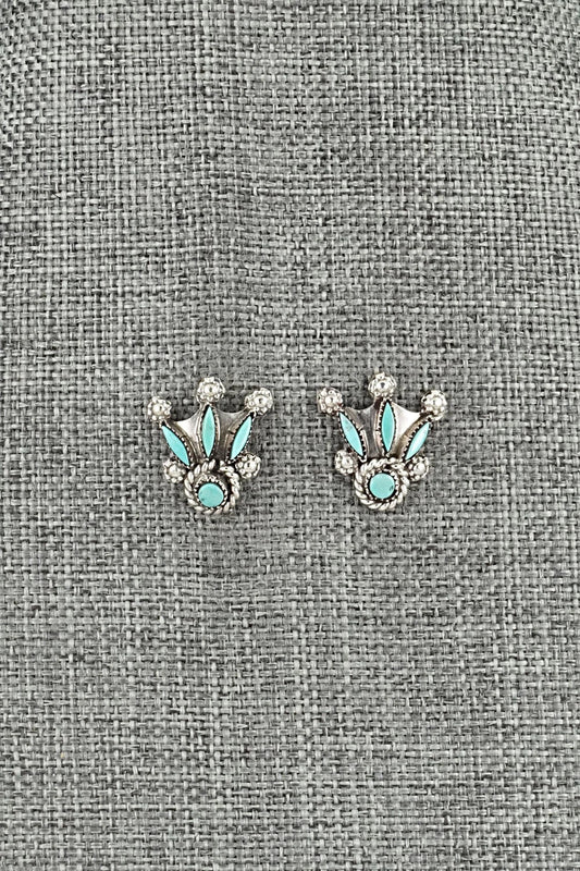 Turquoise & Sterling Silver Earrings - Merlinda Chavez