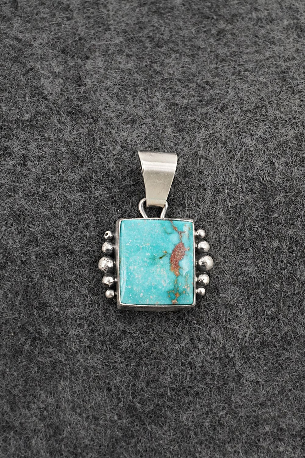 Turquoise & Sterling Silver Pendant - Eugene Gruber